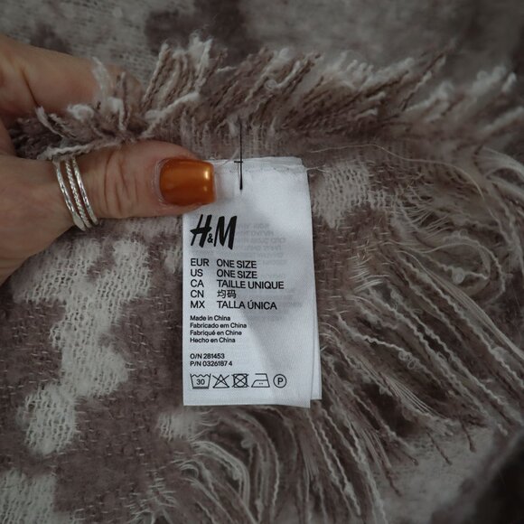 H&M Earth Blanket Shawl Beige Boho Goblincore‎ Rustic Farmhouse Country Cottage - Picture 3 of 13